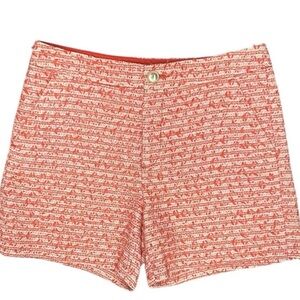 Lilly Tweed shorts Amaryllis Red Fantasy Tweed. High-rise 5” inseam
